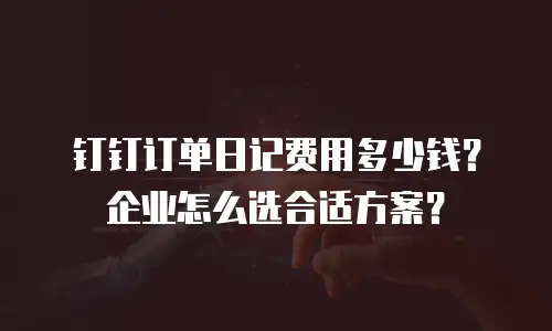 钉钉订单日记费用多少钱？企业怎么选合适方案？