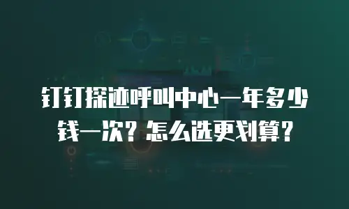 钉钉探迹呼叫中心一年多少钱一次？怎么选更划算？
