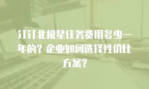 钉钉北极星任务费用多少一年的？企业如何选择性价比方案？