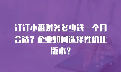 钉钉小番财务多少钱一个月合适？企业如何选择性价比版本？
