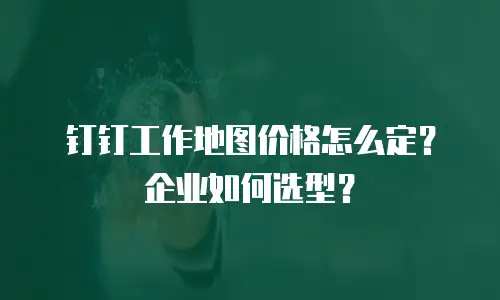 钉钉工作地图价格怎么定？企业如何选型？