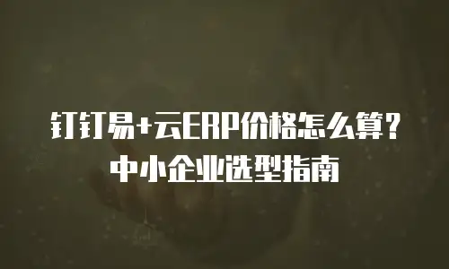 钉钉易+云ERP价格怎么算？中小企业选型指南