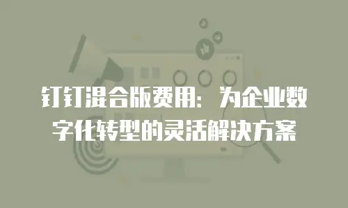 钉钉混合版费用：为企业数字化转型的灵活解决方案