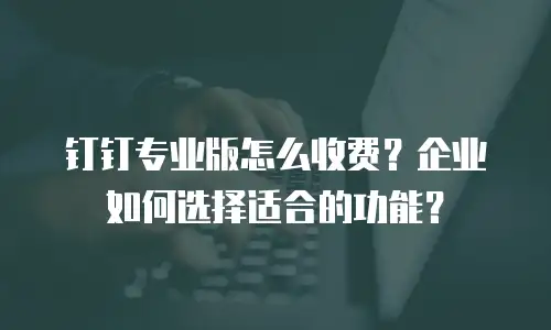 钉钉专业版怎么收费？企业如何选择适合的功能？