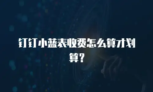 钉钉小蓝表收费怎么算才划算？