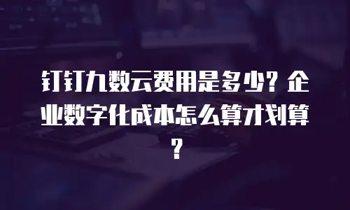 钉钉九数云费用是多少？企业数字化成本怎么算才划算？
