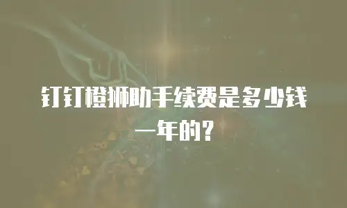 钉钉橙狮助手续费是多少钱一年的？