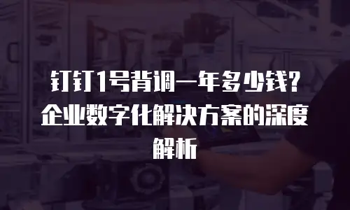 钉钉1号背调一年多少钱？企业数字化解决方案的深度解析