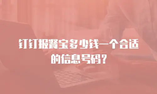 钉钉报餐宝多少钱一个合适的信息号码？