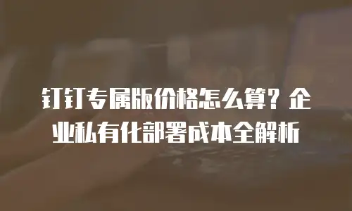 钉钉专属版价格怎么算？企业私有化部署成本全解析