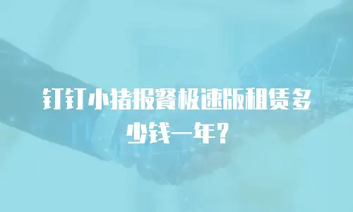 钉钉小猪报餐极速版租赁多少钱一年？