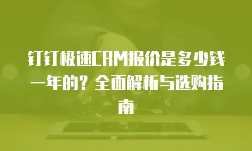 钉钉极速CRM报价是多少钱一年的？全面解析与选购指南