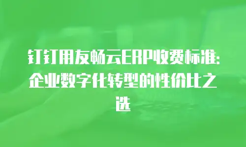 钉钉用友畅云ERP收费标准：企业数字化转型的性价比之选