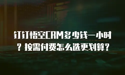 钉钉悟空CRM多少钱一小时？按需付费怎么选更划算？