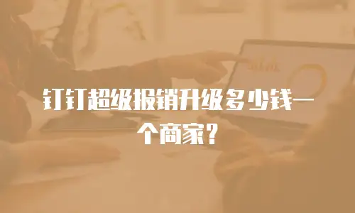 钉钉超级报销升级多少钱一个商家？