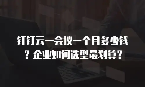 钉钉云一会议一个月多少钱？企业如何选型最划算？