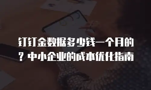 钉钉金数据多少钱一个月的？中小企业的成本优化指南