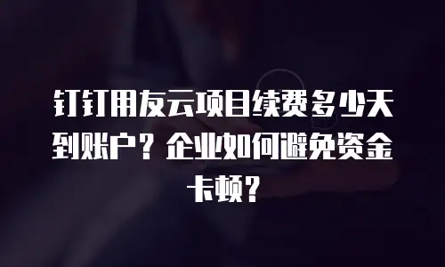 钉钉用友云项目续费多少天到账户？企业如何避免资金卡顿？