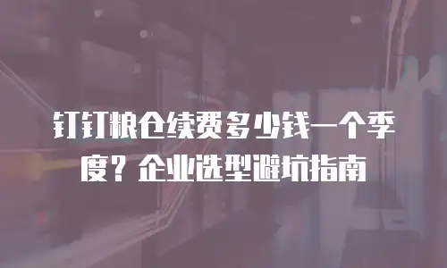 钉钉粮仓续费多少钱一个季度？企业选型避坑指南