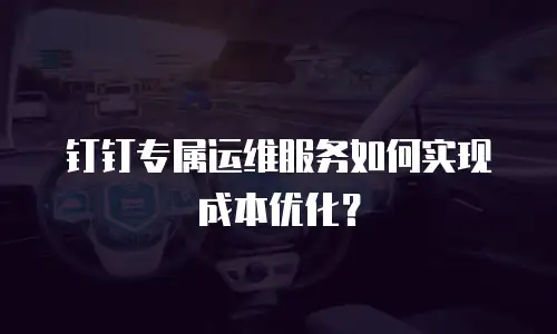 钉钉专属运维服务如何实现成本优化？