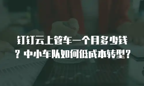 钉钉云上管车一个月多少钱？中小车队如何低成本转型？