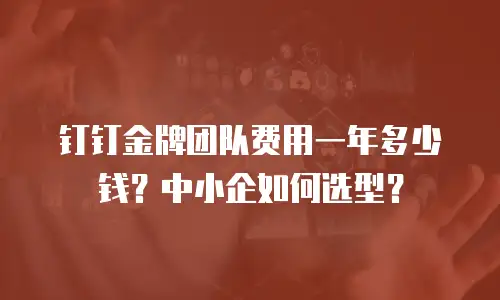 钉钉金牌团队费用一年多少钱？中小企如何选型？