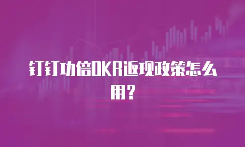 钉钉功倍OKR返现政策怎么用？