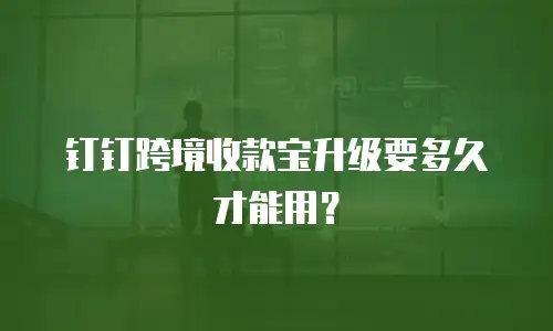 钉钉跨境收款宝升级要多久才能用？