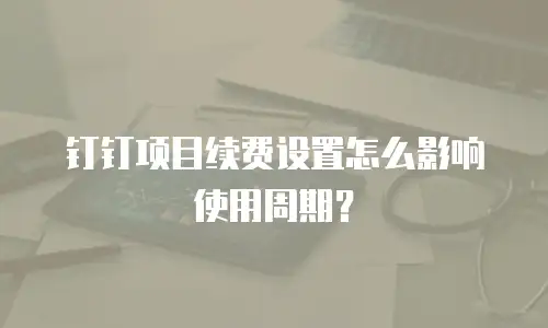 钉钉项目续费设置怎么影响使用周期？