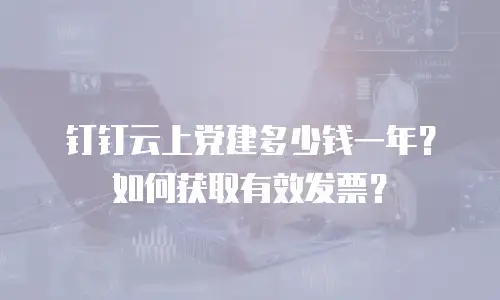 钉钉云上党建多少钱一年？如何获取有效发票？