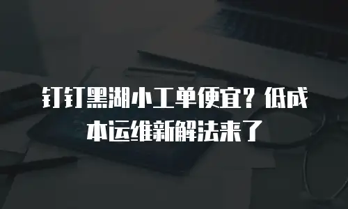 钉钉黑湖小工单便宜？低成本运维新解法来了