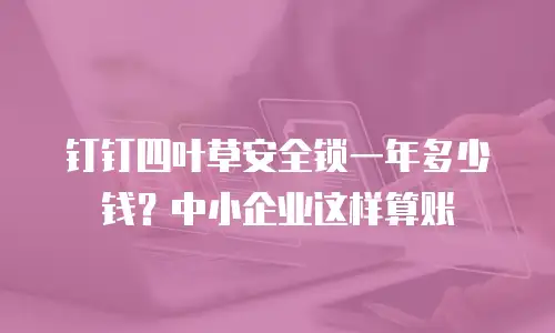 钉钉四叶草安全锁一年多少钱？中小企业这样算账