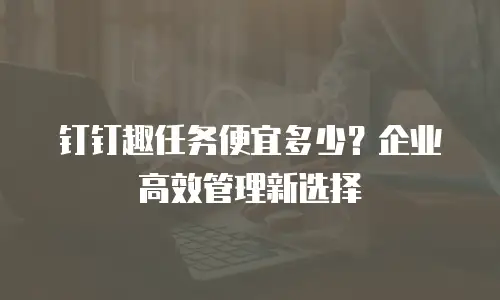 钉钉趣任务便宜多少？企业高效管理新选择