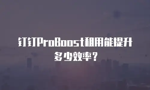 钉钉ProBoost租用能提升多少效率？