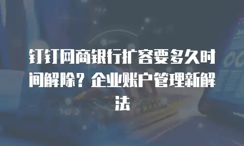 钉钉网商银行扩容要多久时间解除？企业账户管理新解法