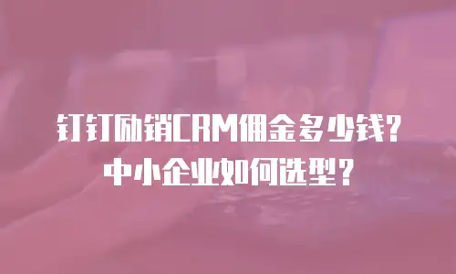 钉钉励销CRM佣金多少钱？中小企业如何选型？