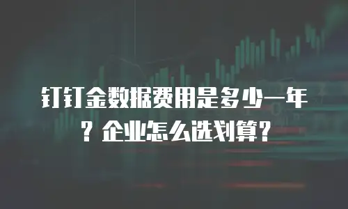 钉钉金数据费用是多少一年？企业怎么选划算？