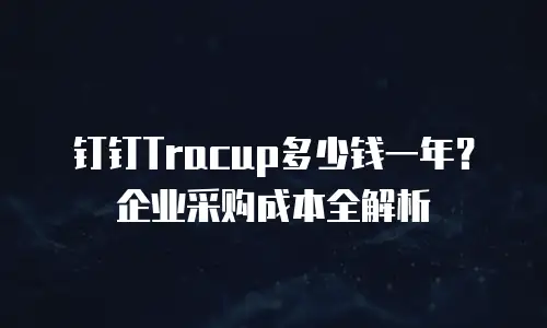 钉钉Tracup多少钱一年？企业采购成本全解析