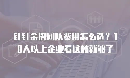钉钉金牌团队费用怎么选？10人以上企业看这篇就够了