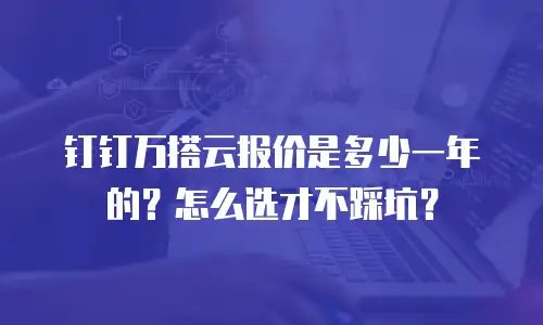 钉钉万搭云报价是多少一年的？怎么选才不踩坑？