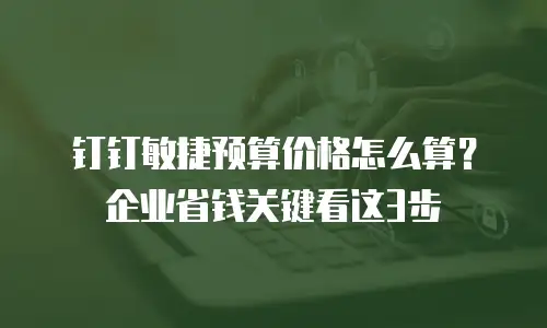 钉钉敏捷预算价格怎么算？企业省钱关键看这3步