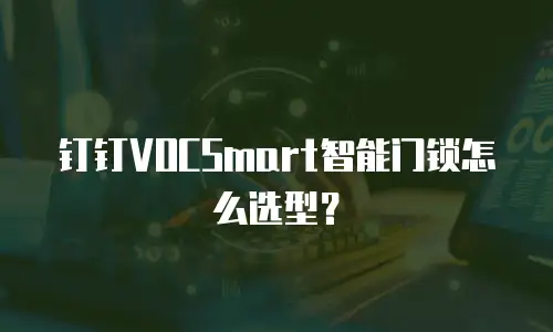 钉钉VOCSmart智能门锁怎么选型？