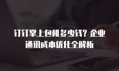 钉钉掌上包机多少钱？企业通讯成本优化全解析