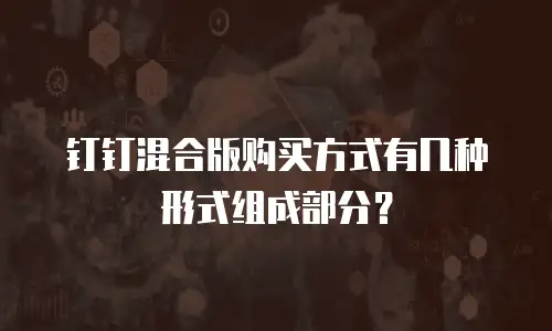 钉钉混合版购买方式有几种形式组成部分？
