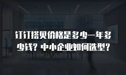钉钉搭贝价格是多少一年多少钱？中小企业如何选型？