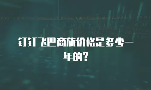 钉钉飞巴商旅价格是多少一年的？