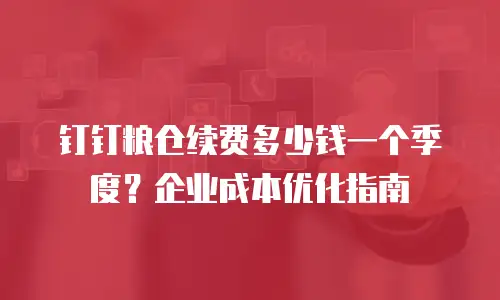 钉钉粮仓续费多少钱一个季度？企业成本优化指南