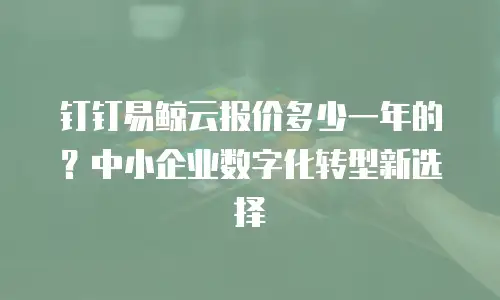 钉钉易鲸云报价多少一年的？中小企业数字化转型新选择