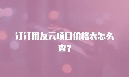 钉钉用友云项目价格表怎么查？