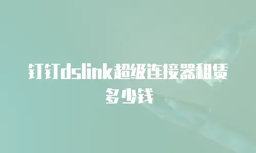 钉钉dslink超级连接器租赁多少钱
